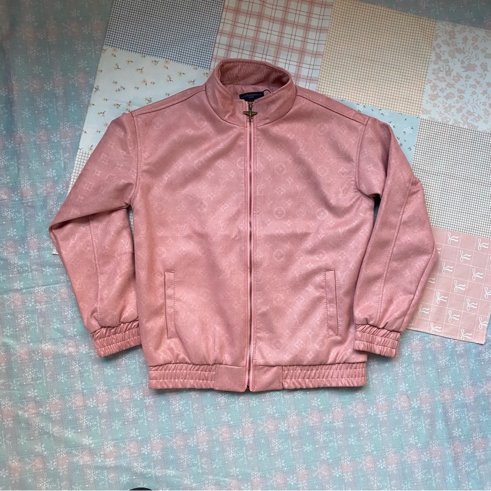 Louis Vuitton Pink Monogram Zip-Front Bomber Jacket
